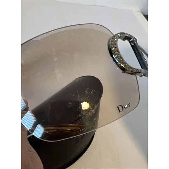 VINTAGE CHRISTIAN DIOR DIORLY 1 OVERSIZED SHIELD SUNGLASSES MADE IN ITALY Clear - Picture 12 of 16